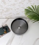 INFINITY IF-ISS01 HAMDMADE ROUND ABOVE COUNTER STAINLESS STEEL BASIN GUN METAL