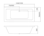 UNICASA MIRA INSERT & ISLAND BATH GLOSS WHITE