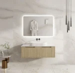 UNICASA RH-120W-NO RHEA FLUTED WALL HUNG VANITY 1200MM NATURAL OAK