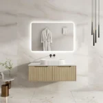 UNICASA RH-120W-NO RHEA FLUTED WALL HUNG VANITY 1200MM NATURAL OAK