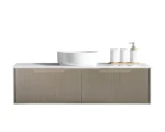 UNICASA RH-150W-NO RHEA FLUTED WALL HUNG VANITY 1500MM NATURAL OAK