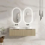 UNICASA RH-150W-NO RHEA FLUTED WALL HUNG VANITY 1500MM NATURAL OAK
