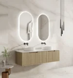 UNICASA RH-150W-NO RHEA FLUTED WALL HUNG VANITY 1500MM NATURAL OAK