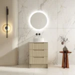 UNICASA RH-60F-NO RHEA FLUTED FREESTANDING VANITY 600MM NATURAL OAK