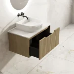 UNICASA RH-75W-NO RHEA FLUTED WALL HUNG VANITY 750MM NATURAL OAK