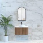 ABS RIVA WH750-ST BERGEN CURVE FLUTED WALL HUNG VANITY 750MM SOLID TIMBER FINISH