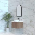 ABS RIVA WH750-ST BERGEN CURVE FLUTED WALL HUNG VANITY 750MM SOLID TIMBER FINISH