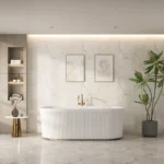 UNICASA TY-GW TYLER FREESTANDING FLUTED BATH GLOSS WHITE