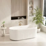 UNICASA TY-GW TYLER FREESTANDING FLUTED BATH GLOSS WHITE