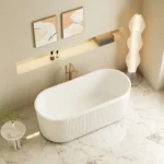 UNICASA TY-GW TYLER FREESTANDING FLUTED BATH GLOSS WHITE