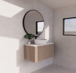 ABS RIVA WH750-AO VIENNA FLUTED WALL HUNG VANITY 750MM AMERICAN OAK