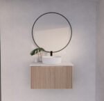 ABS RIVA WH750-AO VIENNA FLUTED WALL HUNG VANITY 750MM AMERICAN OAK