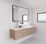 ABS RIVA WH1500-AO VIENNA FLUTED WALL HUNG VANITY 1500MM SINGLE BOWL AMERICAN OAK