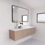 ABS RIVA WH1500-AO VIENNA FLUTED WALL HUNG VANITY 1500MM SINGLE BOWL AMERICAN OAK