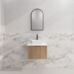 ABS RIVA WH600-AO VIENNA FLUTED WALL HUNG VANITY 600MM AMERICAN OAK