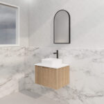 ABS RIVA WH600-AO VIENNA FLUTED WALL HUNG VANITY 600MM AMERICAN OAK