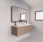 ABS RIVA WH1200D-AO VIENNA FLUTED WALL HUNG VANITY 1200MM DOUBLE BOWL AMERICAN OAK
