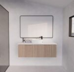 ABS RIVA WH1200-AO VIENNA FLUTED WALL HUNG VANITY 1200MM SINGLE BOWL AMERICAN OAK