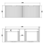 ABS RIVA WH1200-AO VIENNA FLUTED WALL HUNG VANITY 1200MM SINGLE BOWL AMERICAN OAK