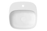 ADP TOPCJIL4242 JILL SQUARE ROUND EDGES ABOVE COUNTER BASIN WITH TAP HOLE GLOSS/MATTE WHITE