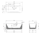 ABS RIVA MILANO V-GROOVE SOFT SQUARE FREESTANDING BATH 1500/1700 GLOSS WHITE