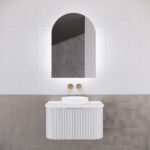 ABS RIVA PARIS LED ARCH MIRROR CABINET 605x872x150MM MATTE WHITE