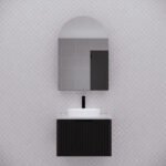 ABS RIVA LONDON ARCH MIRROR CABINET 600x870x140MM MATTE BLACK