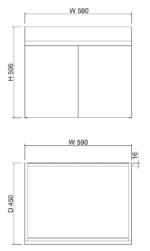 ABS RIVA WH600-GW LESS WALL HUNG VANITY 600MM GLOSS WHITE