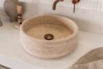 ADP TOPMARL400TR ROUND ABOVE COUNTER BASIN TRAVERTINE