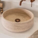 ADP TOPMARL400TR ROUND ABOVE COUNTER BASIN TRAVERTINE