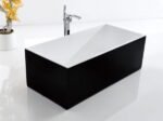 ABS RIVA AMBER BLACK SQUARE FREESTANDING BATH 1500/1700 GLOSS BLACK AND WHITE