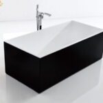 ABS RIVA AMBER BLACK SQUARE FREESTANDING BATH 1500/1700 GLOSS BLACK AND WHITE