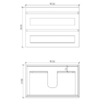 ABS RIVA WH750-MW HAWAII SHAKER WALL HUNG VANITY 750MM MATTE WHITE