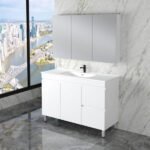 ABS RIVA FS900-GW LESS FREESTANDING VANITY 900MM LEFT/RIGHT HAND DRAWERS GLOSS WHITE