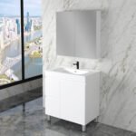 ABS RIVA FS750-GW LESS WALL HUNG VANITY 750MM LEFT/RIGHT HAND DRAWERS GLOSS WHITE