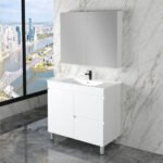 ABS RIVA FS900-GW LESS FREESTANDING VANITY 900MM LEFT/RIGHT HAND DRAWERS GLOSS WHITE
