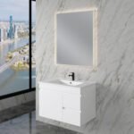 ABS RIVA WH750-GW LESS WALL HUNG VANITY 750MM LEFT/RIGHT HAND DRAWERS GLOSS WHITE