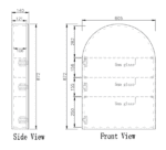 ABS RIVA LONDON ARCH MIRROR CABINET 600x870x140MM MATTE WHITE