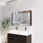 ABS RIVA GENEVA FLUTED RECTANGLE MIRROR CABINET 450MM-1500MM MATTE BLACK