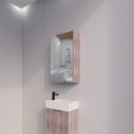 ABS RIVA GENEVA FLUTED RECTANGLE MIRROR CABINET 450MM-1500MM WHITE OAK