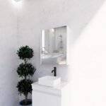 ABS RIVA GENEVA RECTANGLE MIRROR CABINET 450MM-1500MM GLOSS WHITE