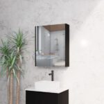 ABS RIVA GENEVA FLUTED RECTANGLE MIRROR CABINET 450MM-1500MM MATTE BLACK