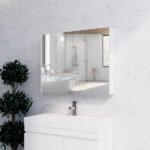 ABS RIVA GENEVA RECTANGLE MIRROR CABINET 450MM-1500MM GLOSS WHITE