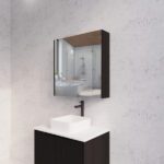 ABS RIVA GENEVA FLUTED RECTANGLE MIRROR CABINET 450MM-1500MM MATTE BLACK