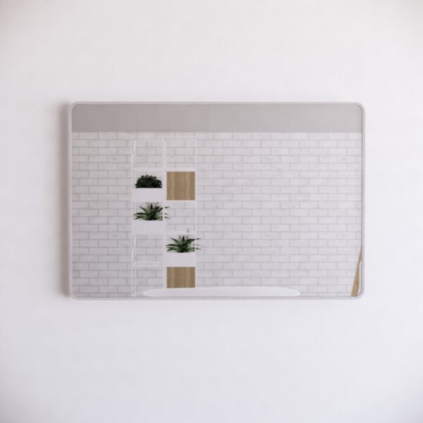 ABS RIVA ME-BN WALL MOUNTED FRAMED RECTANGLE MIRROR BRUSHED NICKEL