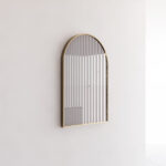 ABS RIVA ME-AR2-GF WALL MOUNTED FRAMED ARCH MIRROR BRUSHED GOLD