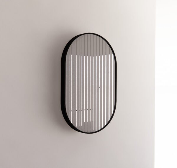 ABS RIVA ME-01-BF WALL MOUNTED FRAMED OVAL MIRROR MATTE BLACK