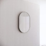 ABS RIVA ME-01-GF WALL MOUNTED FRAMED OVAL MIRROR BRUSHED NICKEL