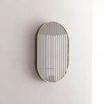 ABS RIVA ME-01-GF WALL MOUNTED FRAMED OVAL MIRROR BRUSHED GOLD