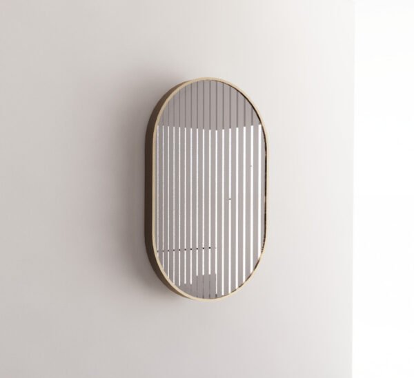 ABS RIVA ME-01-GF WALL MOUNTED FRAMED OVAL MIRROR BRUSHED GOLD